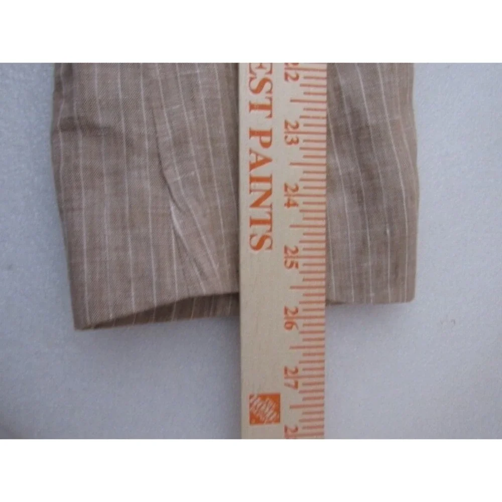 Lauren Ralph Lauren Slim‎ Beige Stripe Sz 44R 100% Linen Sport Coat Blazer